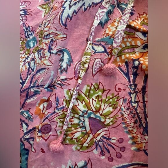 Pax Philomena Rosa Tropicale Short Cotton Kaftan - Picture 6 of 9